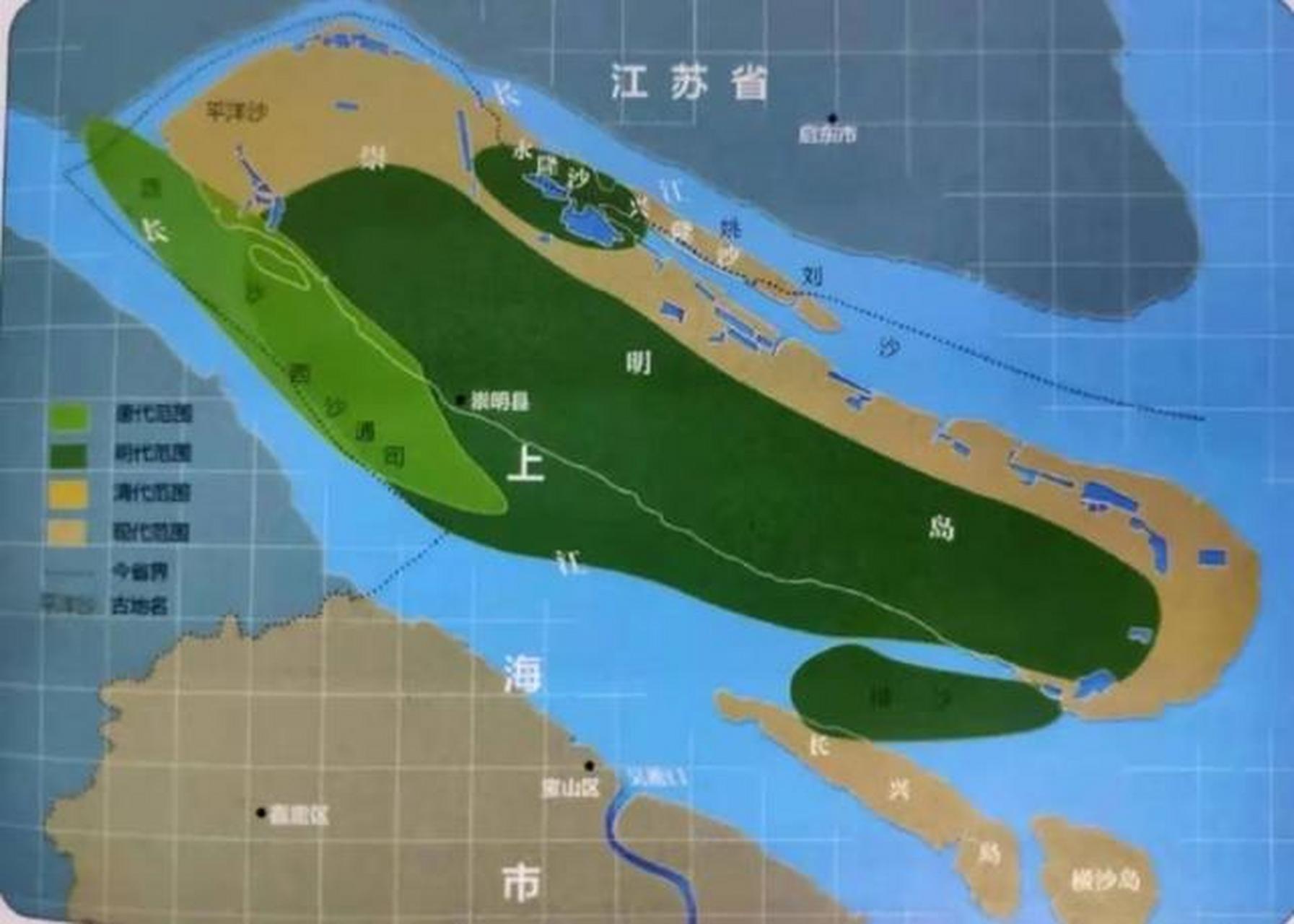 中国最大的冲积岛:崇明岛