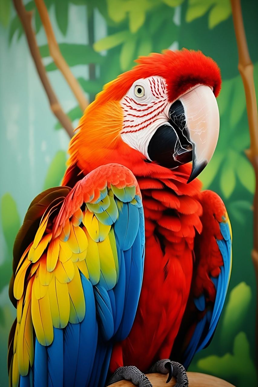 绘画素材千集分享 五彩金钢鹦鹉