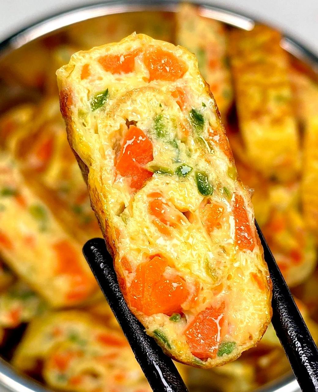 这道蔬菜厚蛋烧真是减脂女孩的最爱啊,味道超级香!