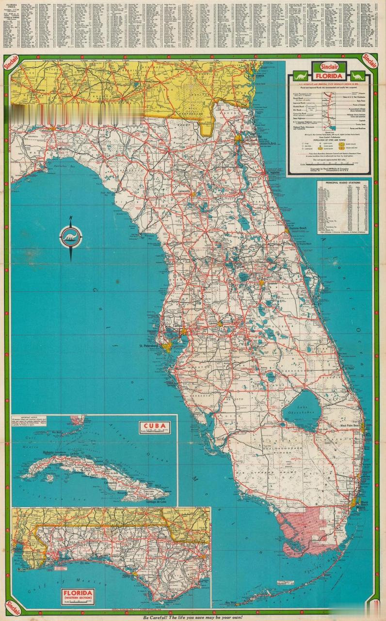 1953年佛罗里达州地图(florida)