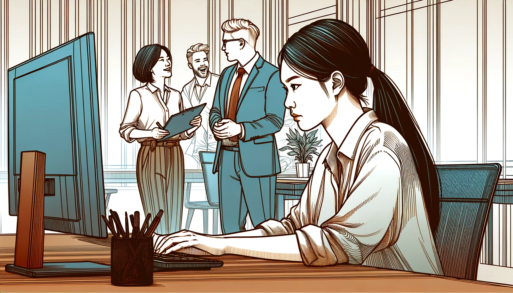 这个决定,就像是职场漫画职场卡通图片职场生活漫画职场场景卡通职场