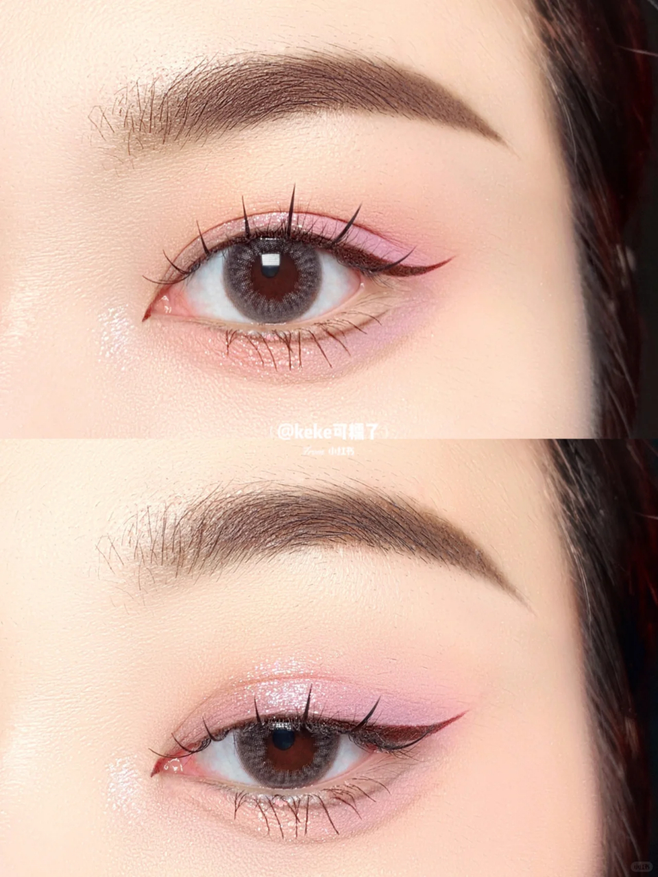 玉兔盘玫瑰蜜桃眼妆粉色卧蚕太少女啦 今天是甜甜的嗲精上线 这个玫瑰