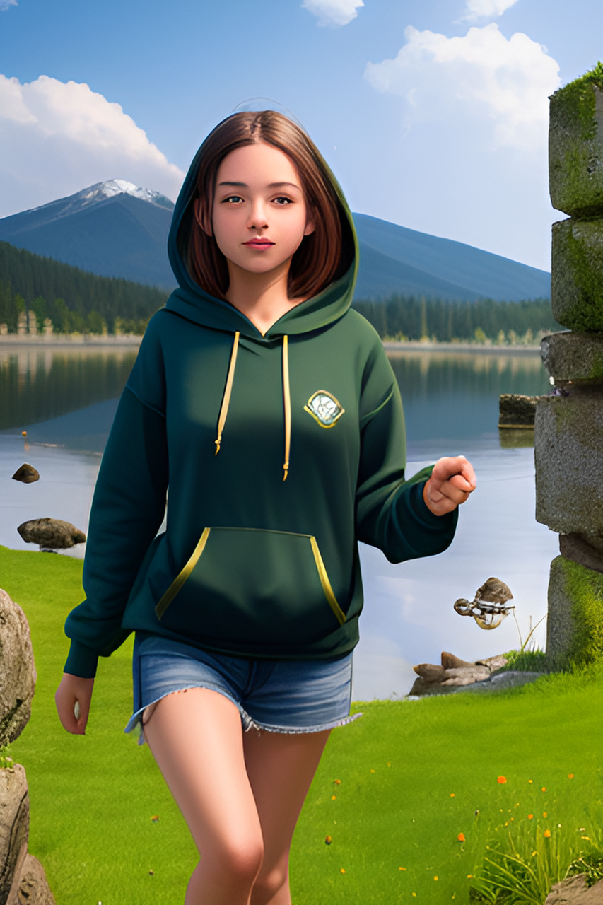 这个是「dreamshaper」模型库生成的图片(河边写真)  正向描述 mksks