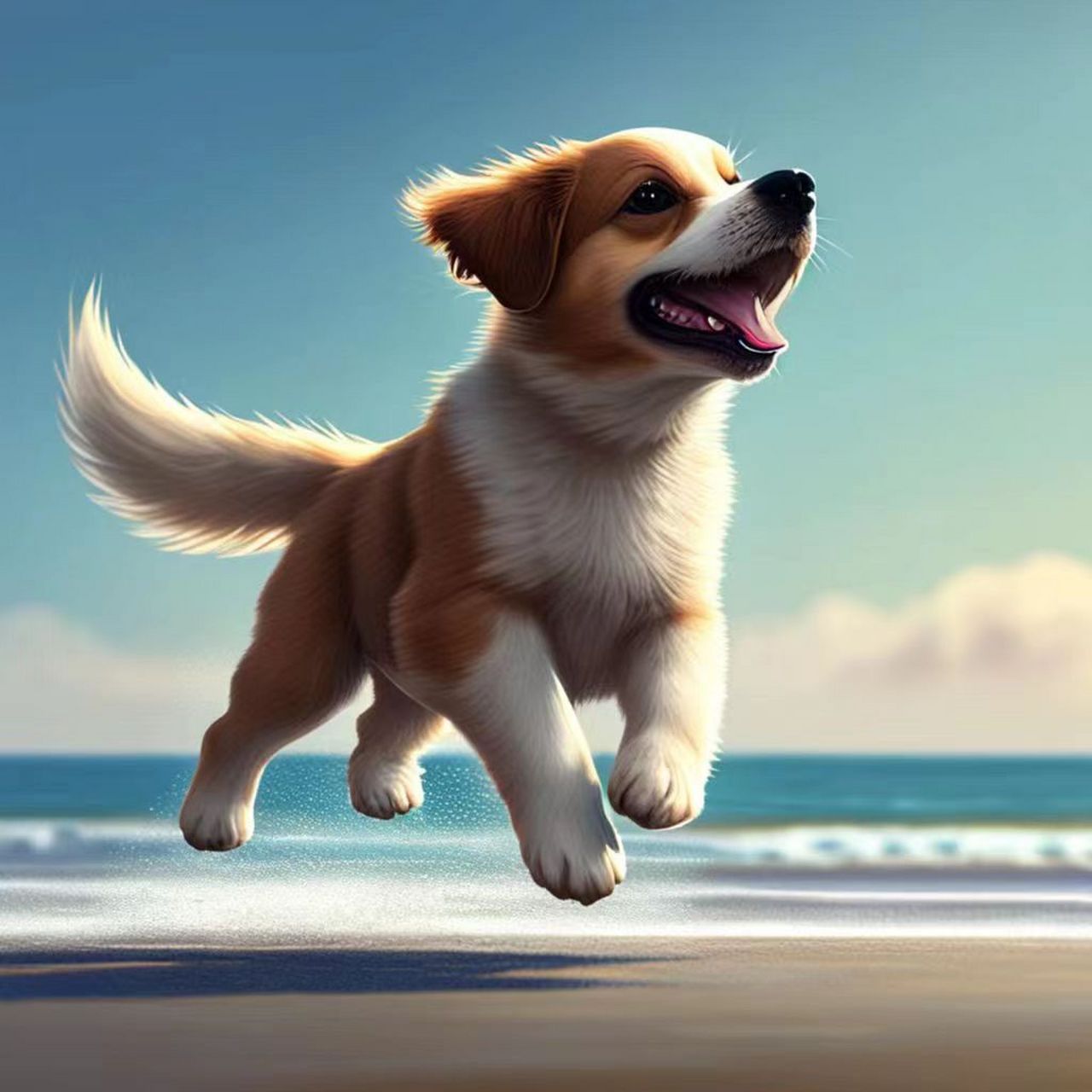 使用百度黑科技制作的小狗图片,活泼灵动,跃然纸上.