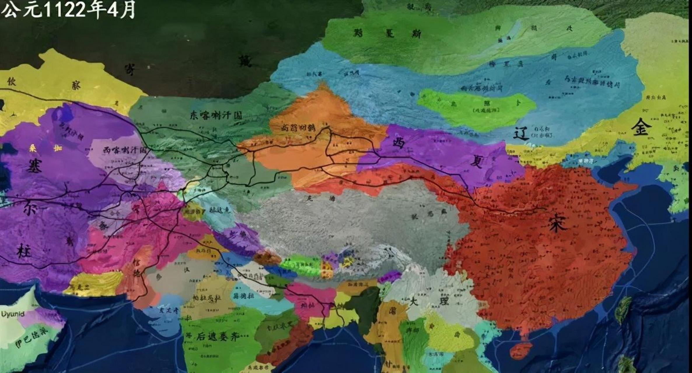 公元1122年,金军西进南下,准备给辽国最后一击.