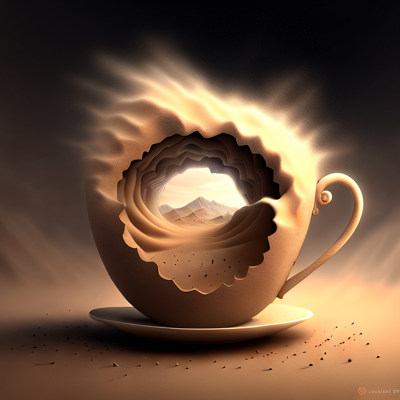 风尘澒洞时,杯里全其天.明快,意境,清新#百度ai绘图黑科技