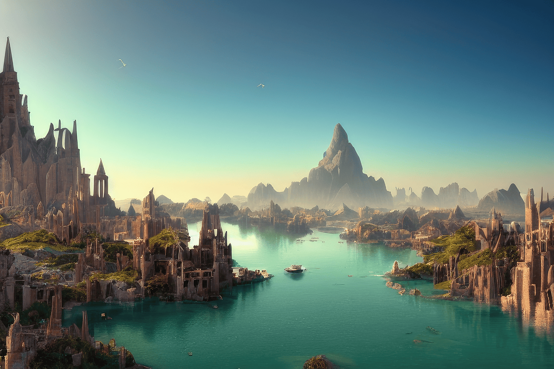 绝美风景图,梦想中的场景.#ai绘画