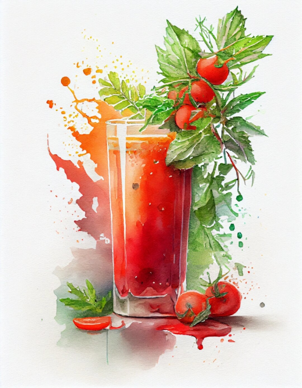 水彩临摹:好喝的果汁  水彩画是一种独特的艺术形式,其柔和的色彩和