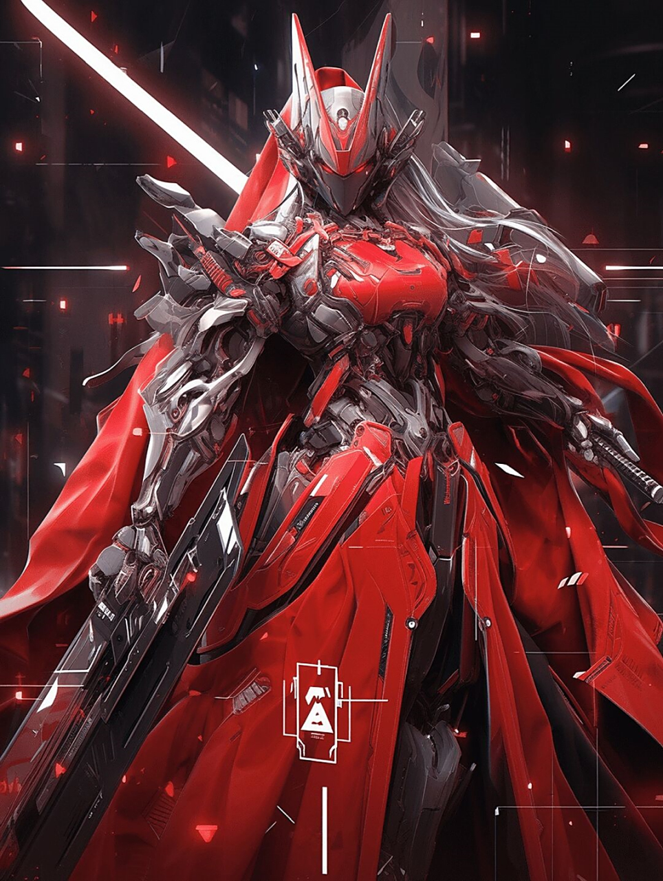 ai赛博朋克 机甲战士v31 赤隼战神  属于今天的红色,为了梦想去战斗吧