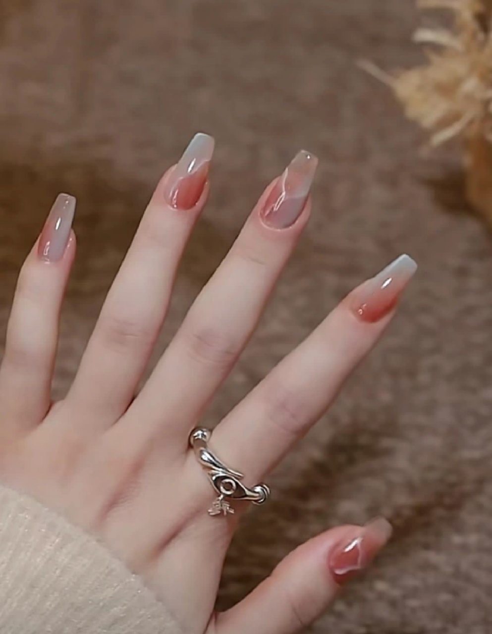 大理石纹二色渐变美甲    #新手作者专属任务#[开心]