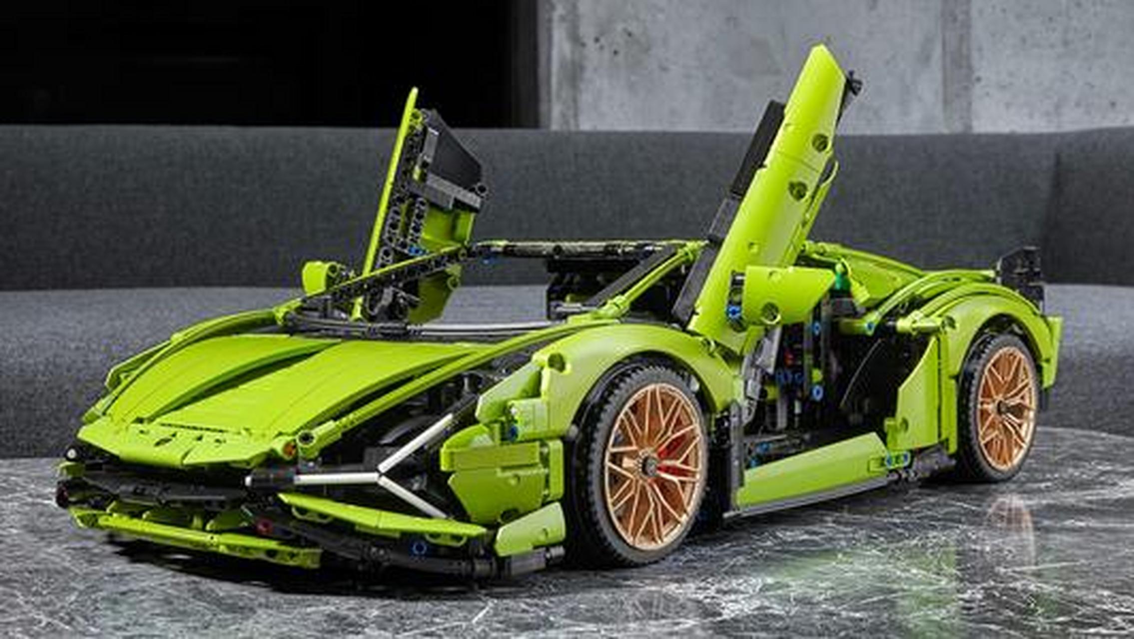 乐高lamborghini sián fkp 373d模型,整车使用274395块乐高颗粒,重达