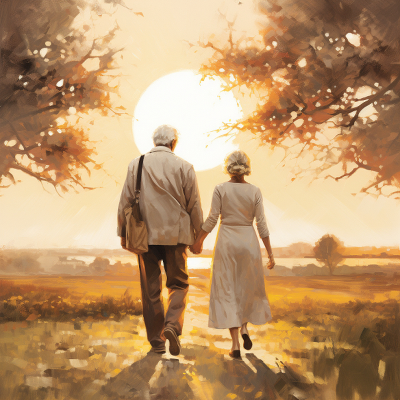 手挽手漫步的老夫妇才是最美的风景.