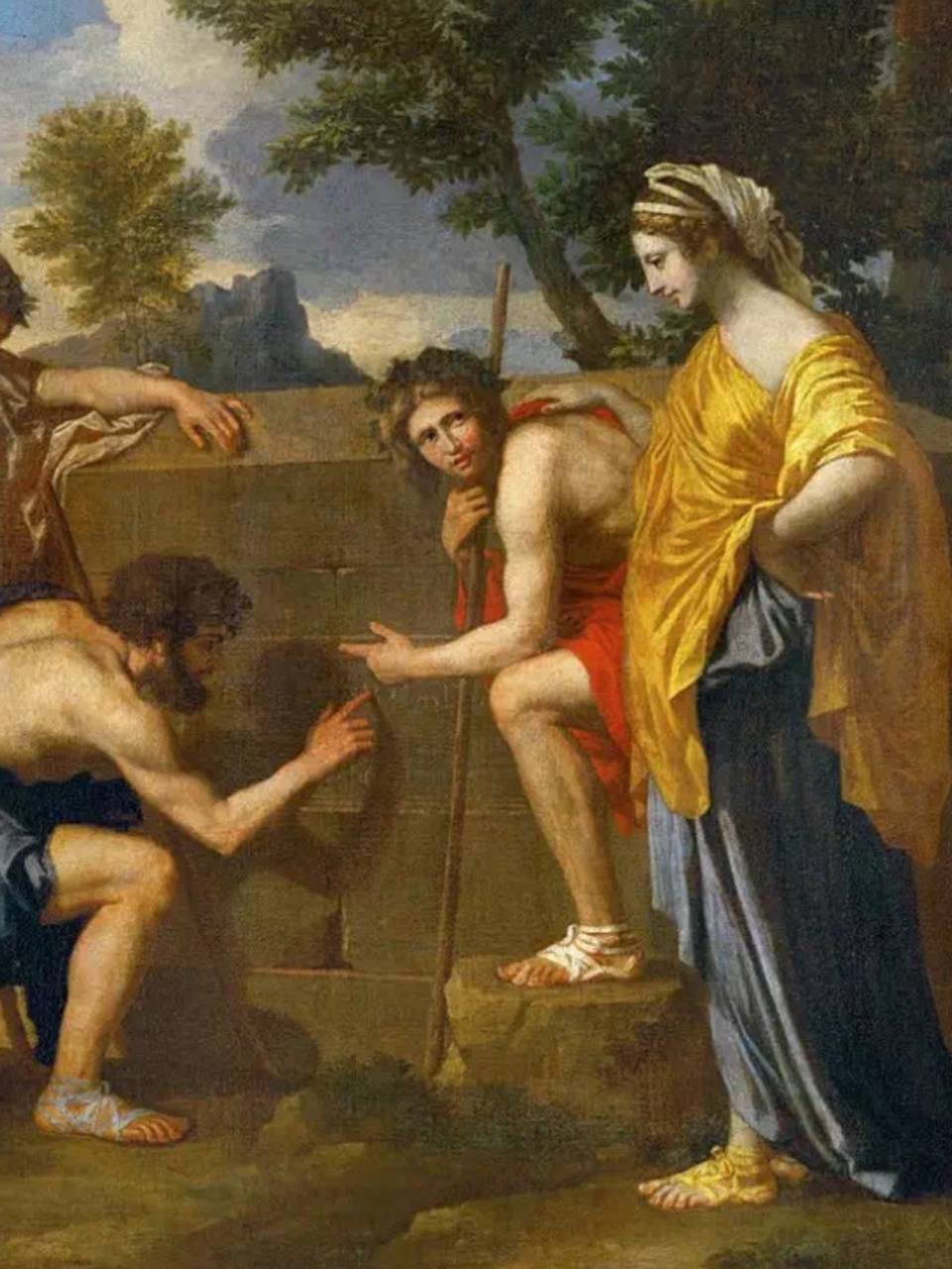 阿卡迪亚的牧羊人(哲学的叩问) 普桑poussin 1639 布面油画.