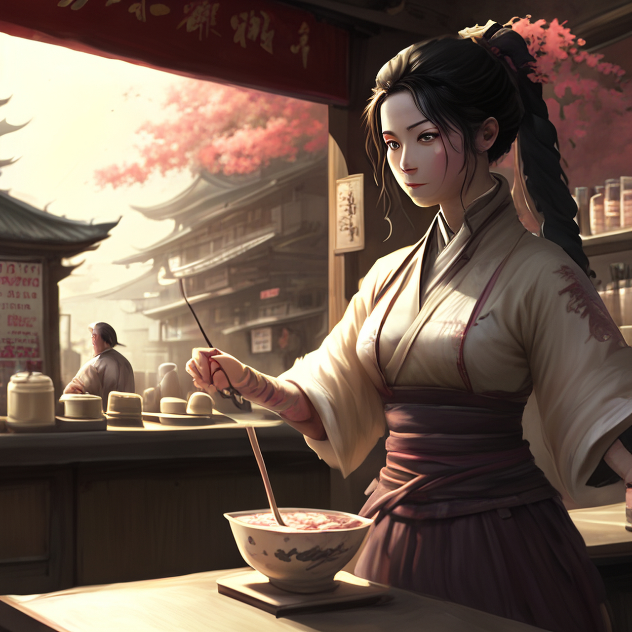 古风绘画,中国风,描绘古诗词,古典美.采薇昔日首阳下,岂谓周武惭商辛.