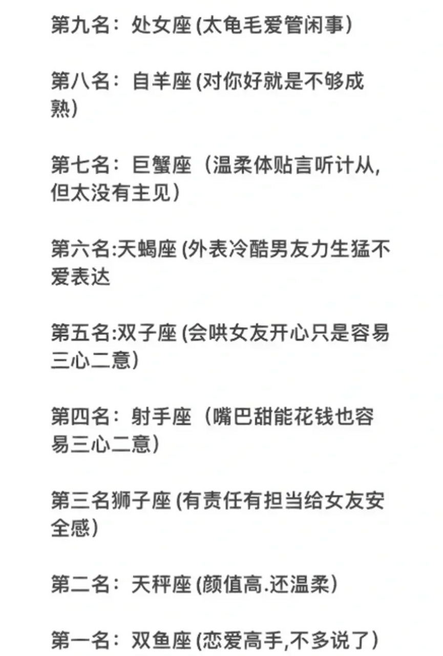 招牌星座男友top12!抢先get你的幸福攻略! 闻所未闻!