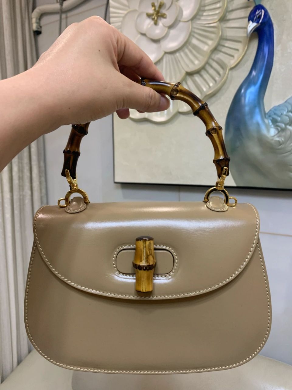 只是可惜今天22度#古驰经典竹节手袋