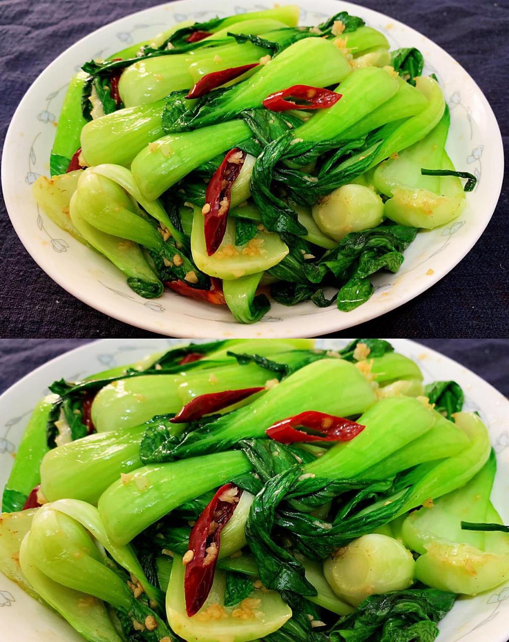 今天做一到超级好吃的小青菜,蒜蓉爆炒油菜,清脆爽口,超级好吃哦[比心