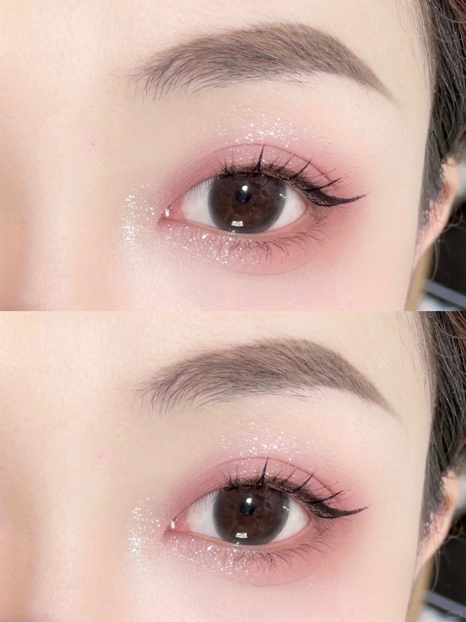 温柔通透的粉色系眼妆~ 用holdlive的新品花园秘境腮红104 画卧蚕和