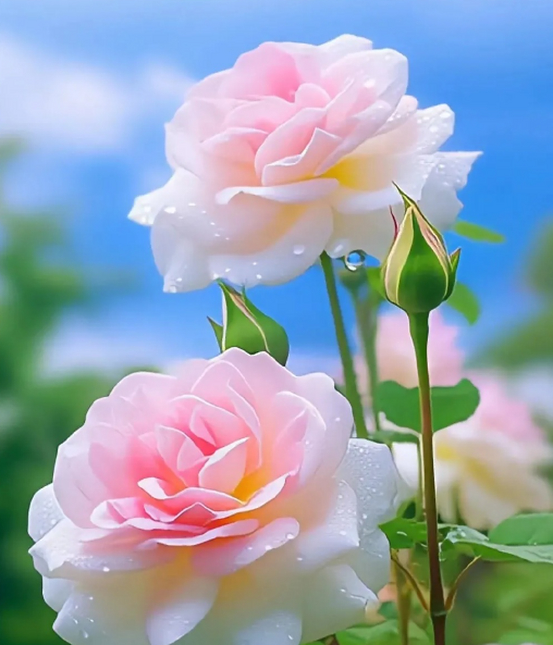 唯美风景分享:蓝天下绽放的月季花,美到心动! 67