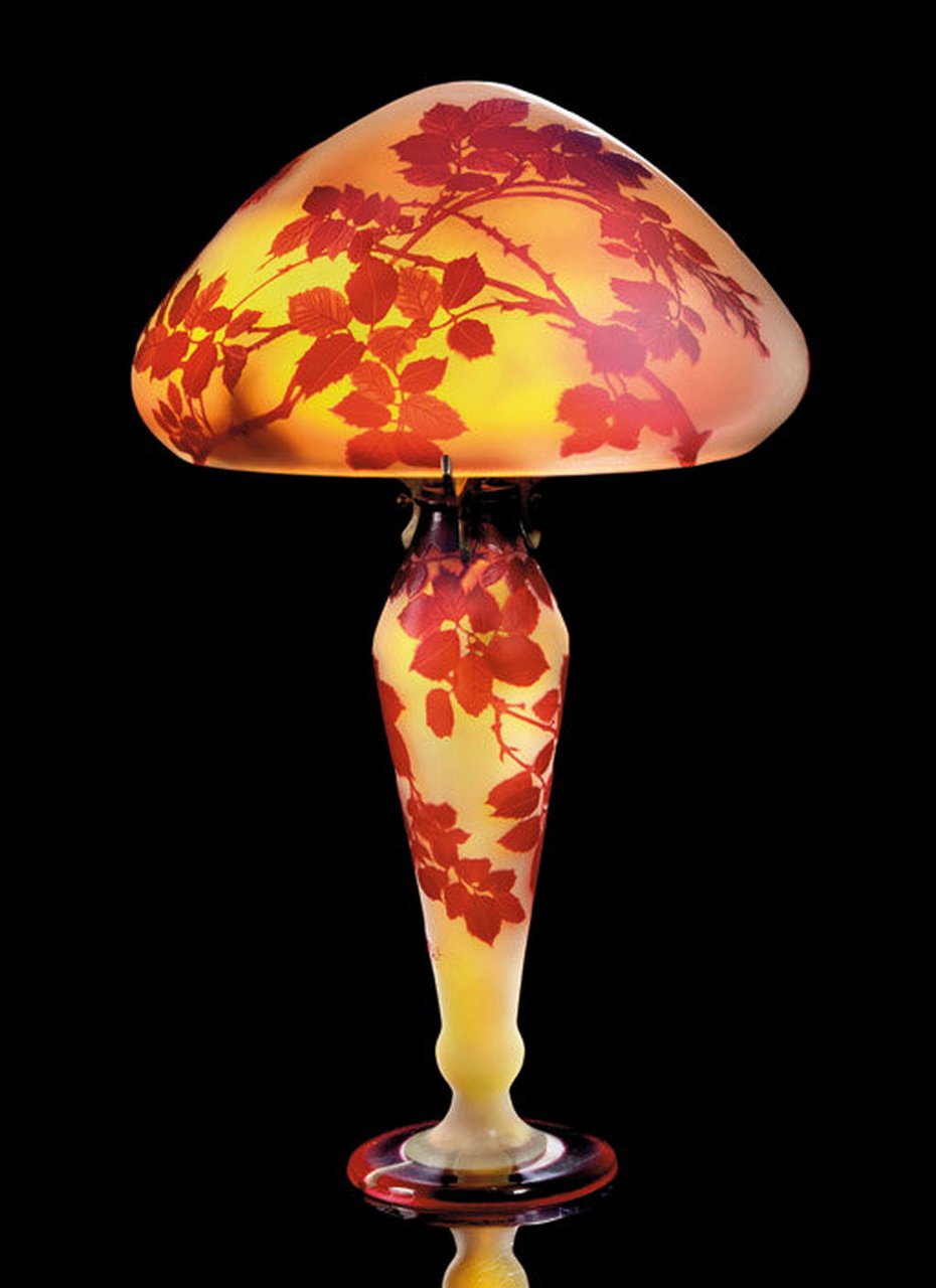 新艺术运动工艺巨匠加莱设计制作的古董台灯.