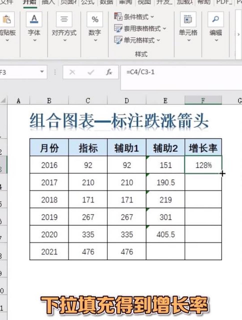 [櫻花]製作銷售業績統計表時,對兩個月業績漲跌情況加個上,下箭頭,是