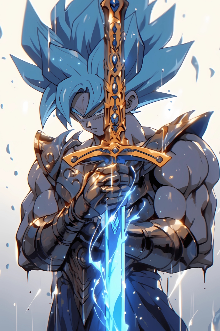 今天给大家带来的是赛亚人孙悟空手持大宝剑的高清壁纸,炫酷程度简直