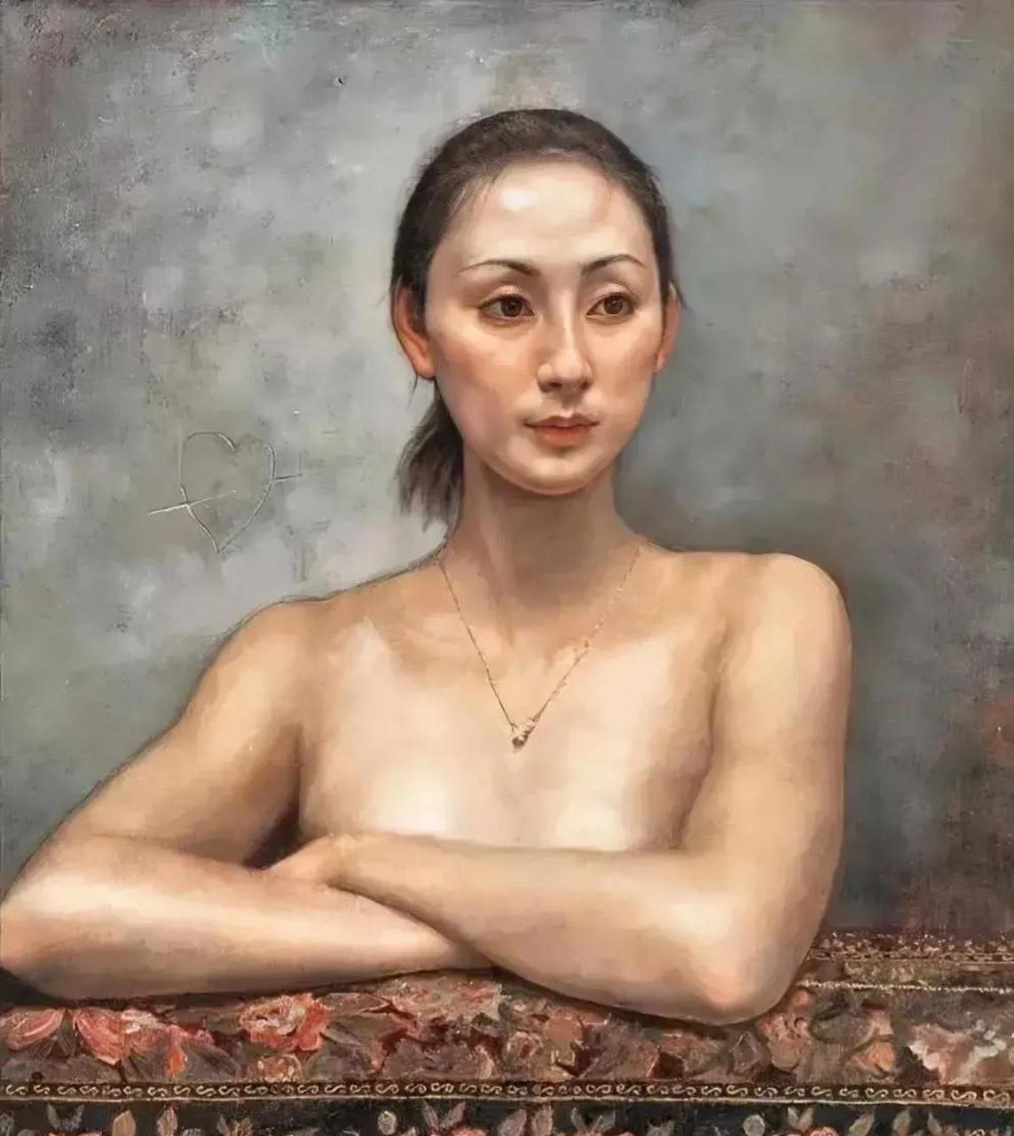 [右哼哼][玫瑰] 一张图|半裸女人 这是油画,不是照片  作者:何力怀