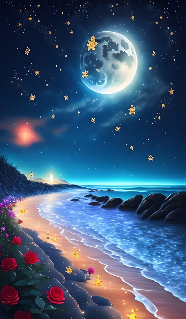 星空  在静谧的夜空下,我们仰望星空, 那一片深邃的蓝,如同一首无言的