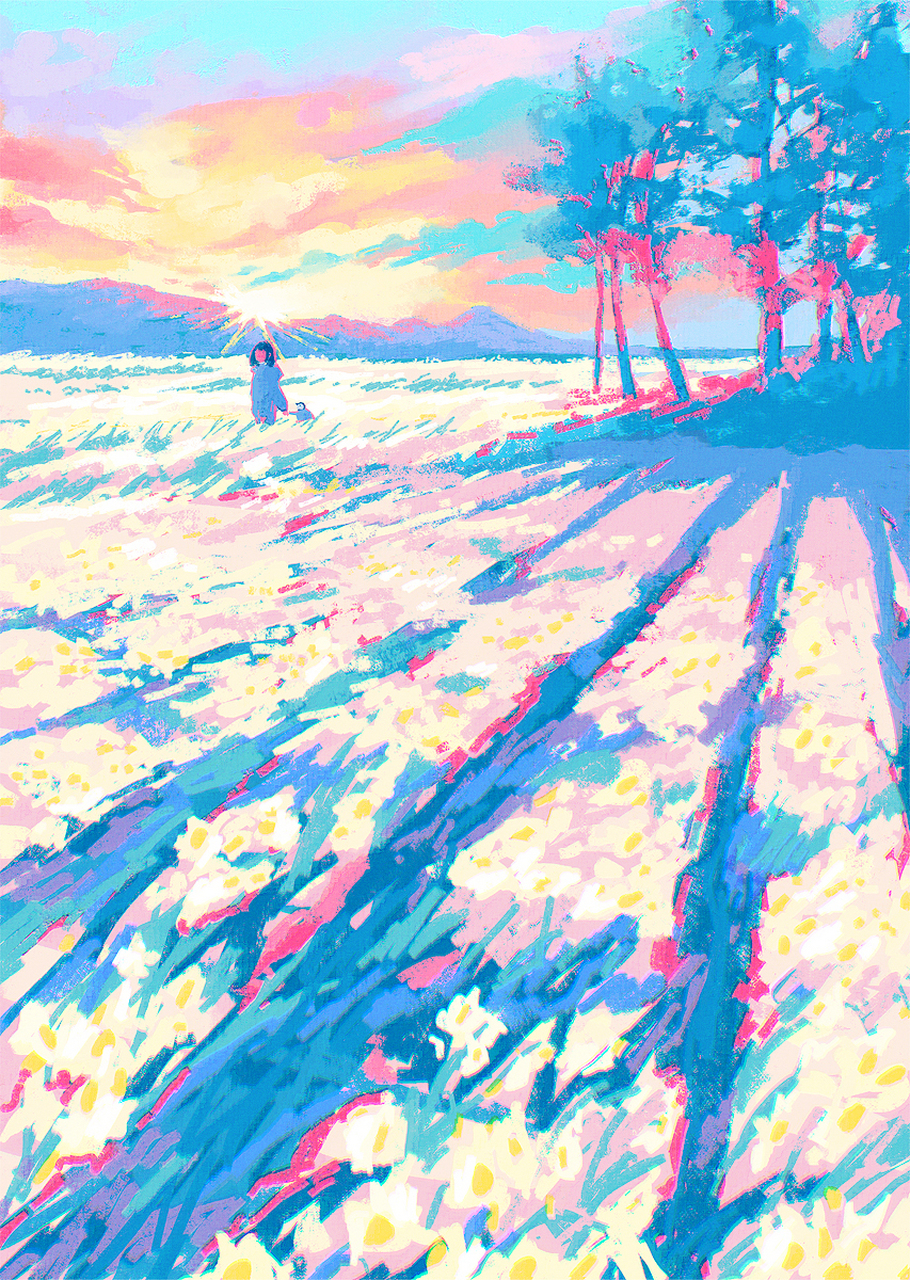 触站acg绘画精选 画师:tabi 以鲜亮小清新为主调,少女夏天海边经典的