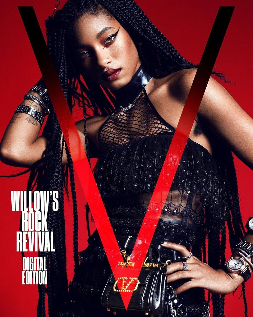 史密斯之女willow smith 登《v》杂志封面 时尚表现力真不错.