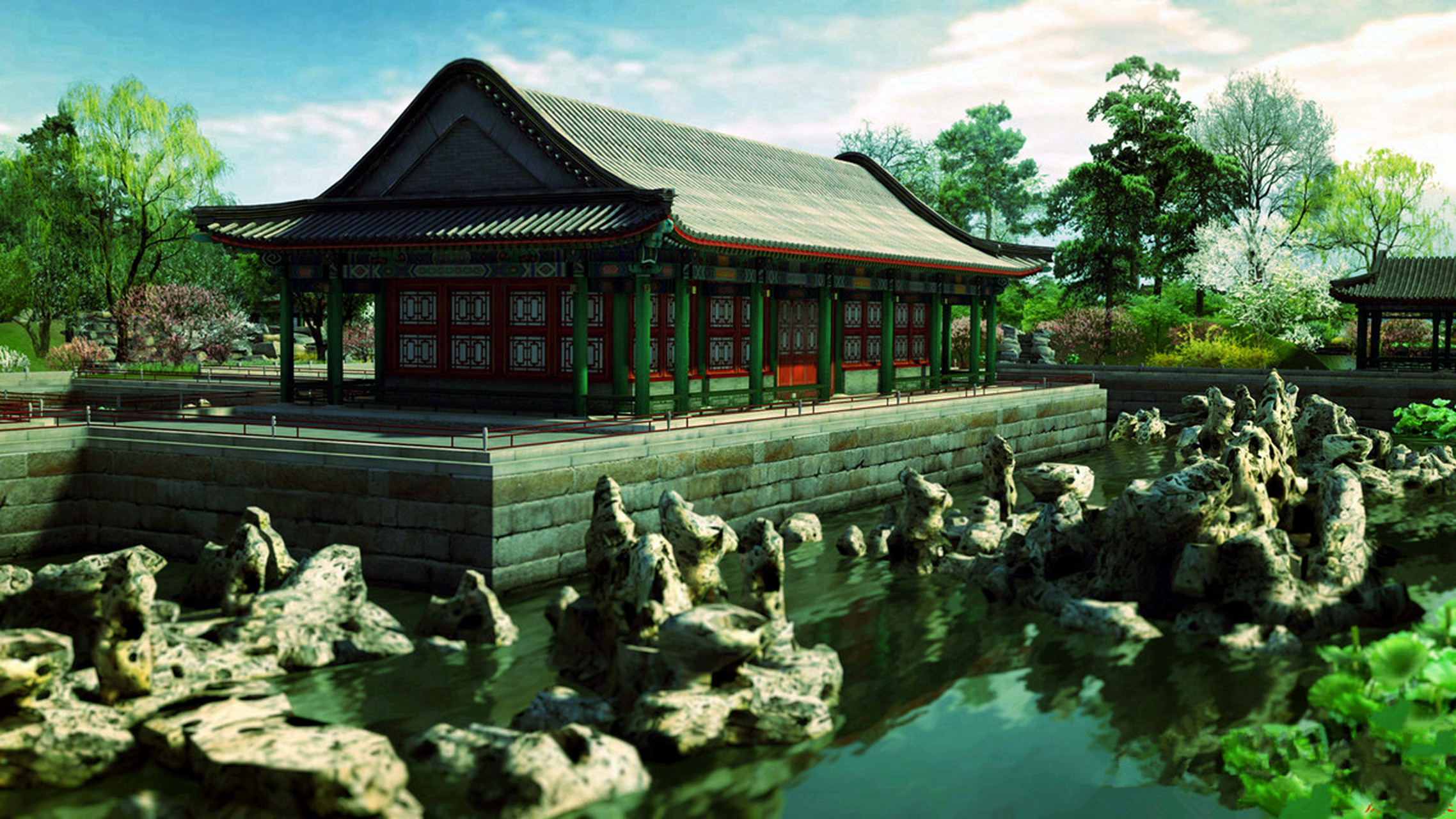 圆明园3d全景复原图:十分壮观,太美了.