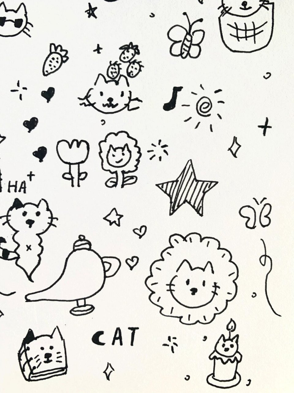 简笔画 | 手帐素材 动物小猫