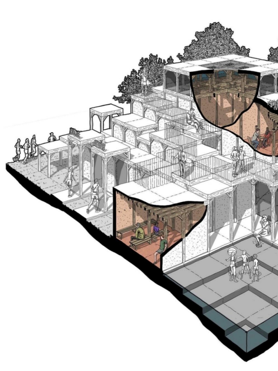 不规则剖透视图