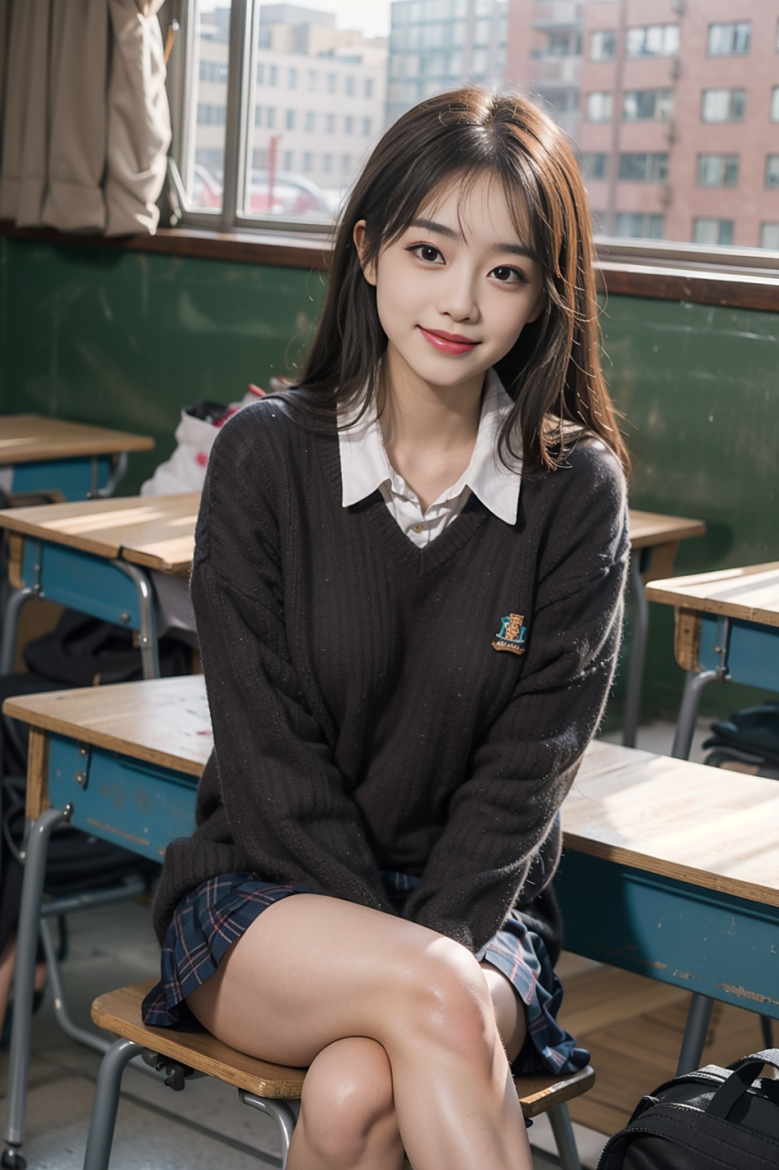 百度初秋打卡挑战赛# #开学季# #校园美女# #ai美女