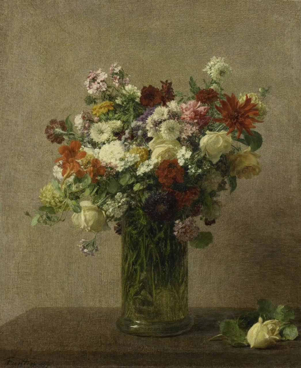 这静物花卉太美了  亨利·方丹·拉图尔(henri fantin-latour)在1836