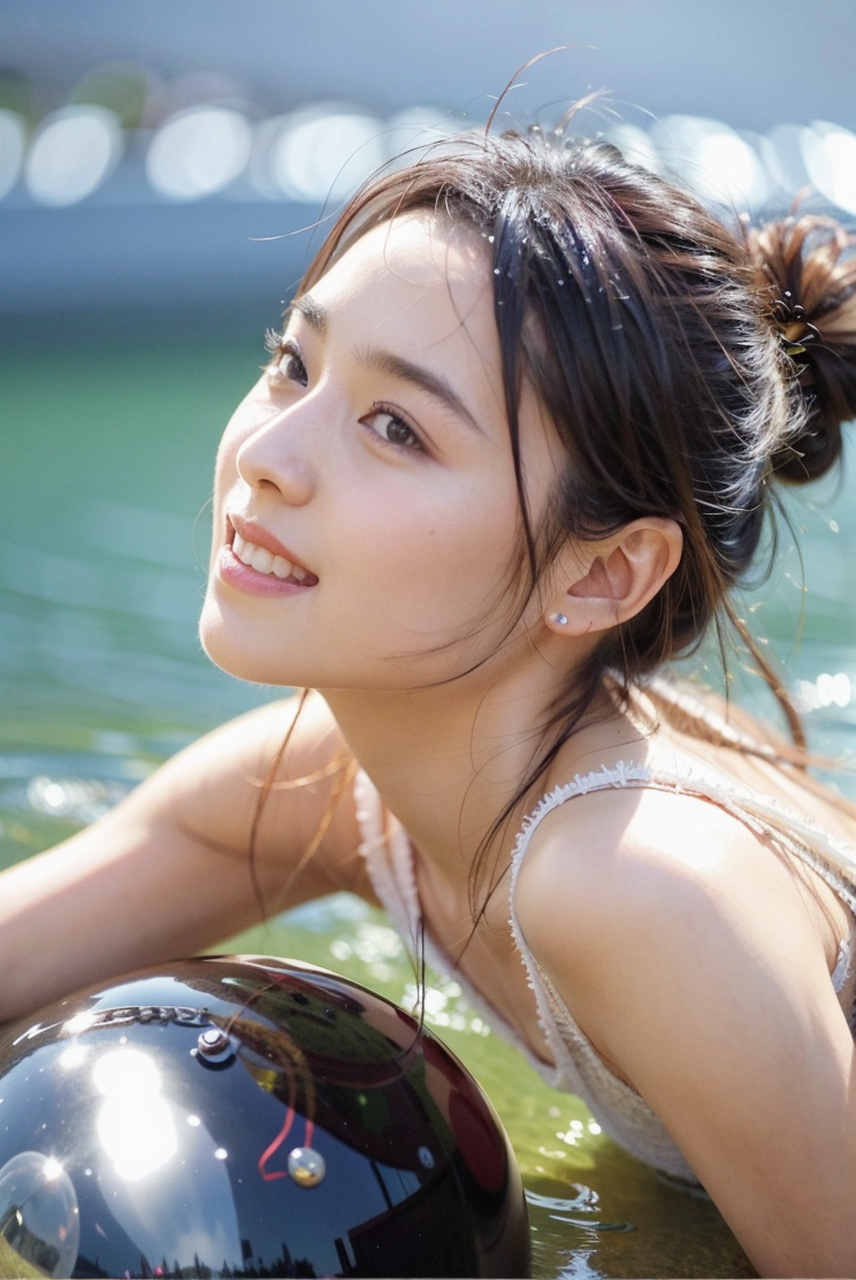 甜美清纯系少女人像写真集,夏季泳池清凉拍摄,尽显可爱娇美的魅力