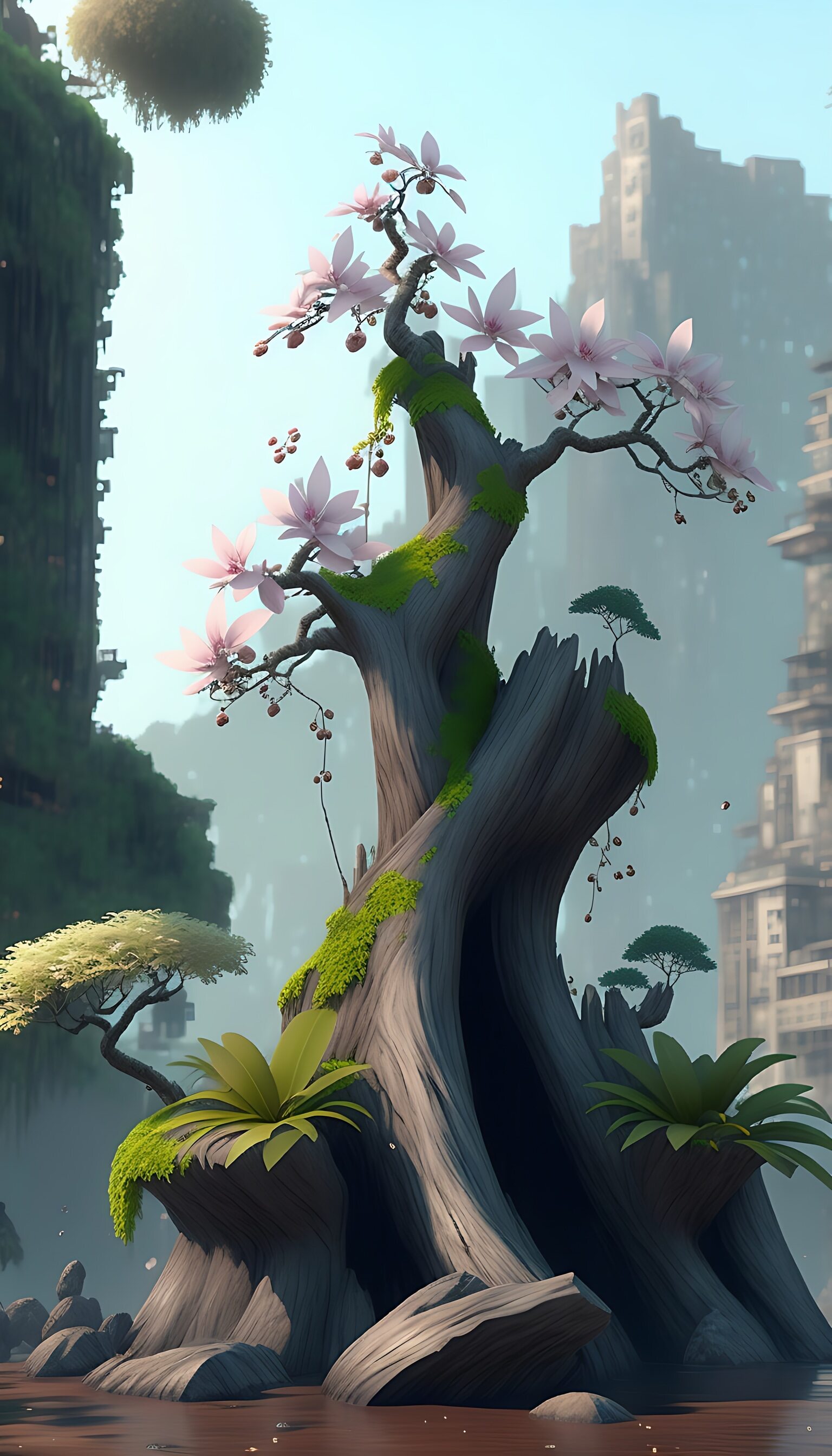 苔藓滋生的长满了枯木,这片荒凉的土地上似乎只有死寂和萧条