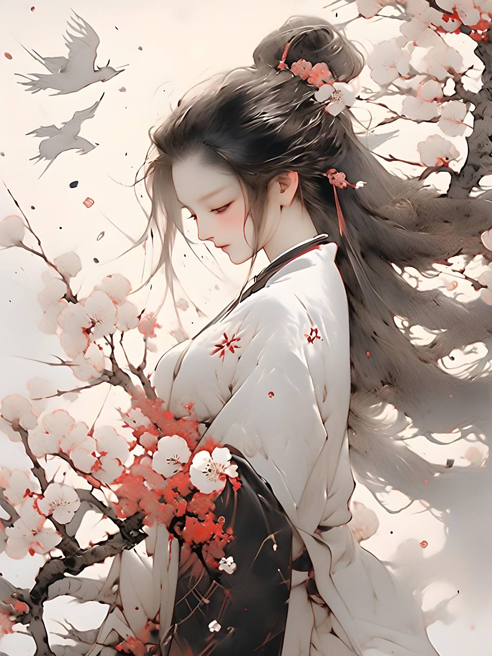 二次元##古风##古风美女##水墨画##古风插画##图片##动漫头像和壁纸