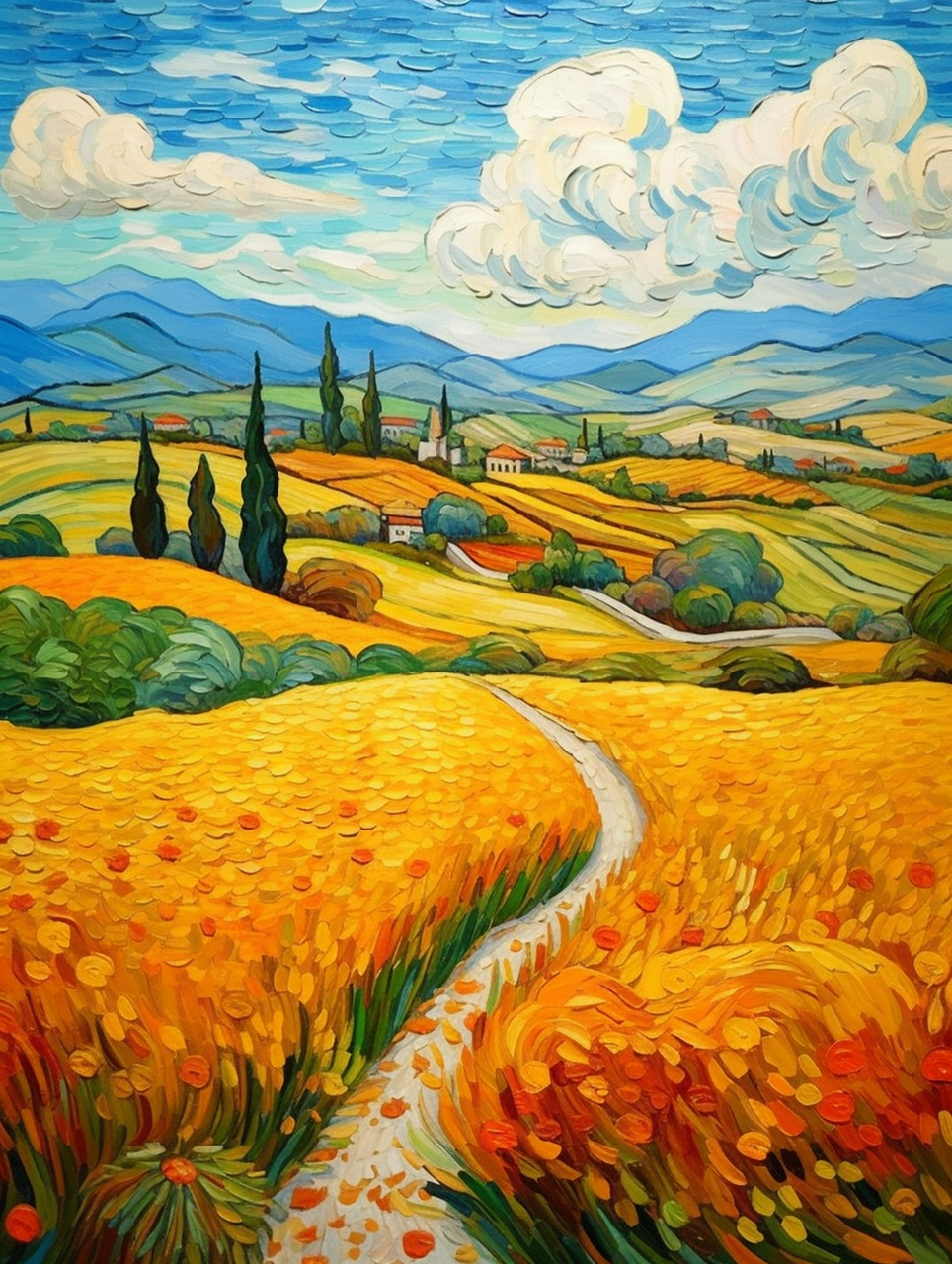 绚烂星空下的梵高油画风格  梵高(vincent van gogh)是荷兰后印象派
