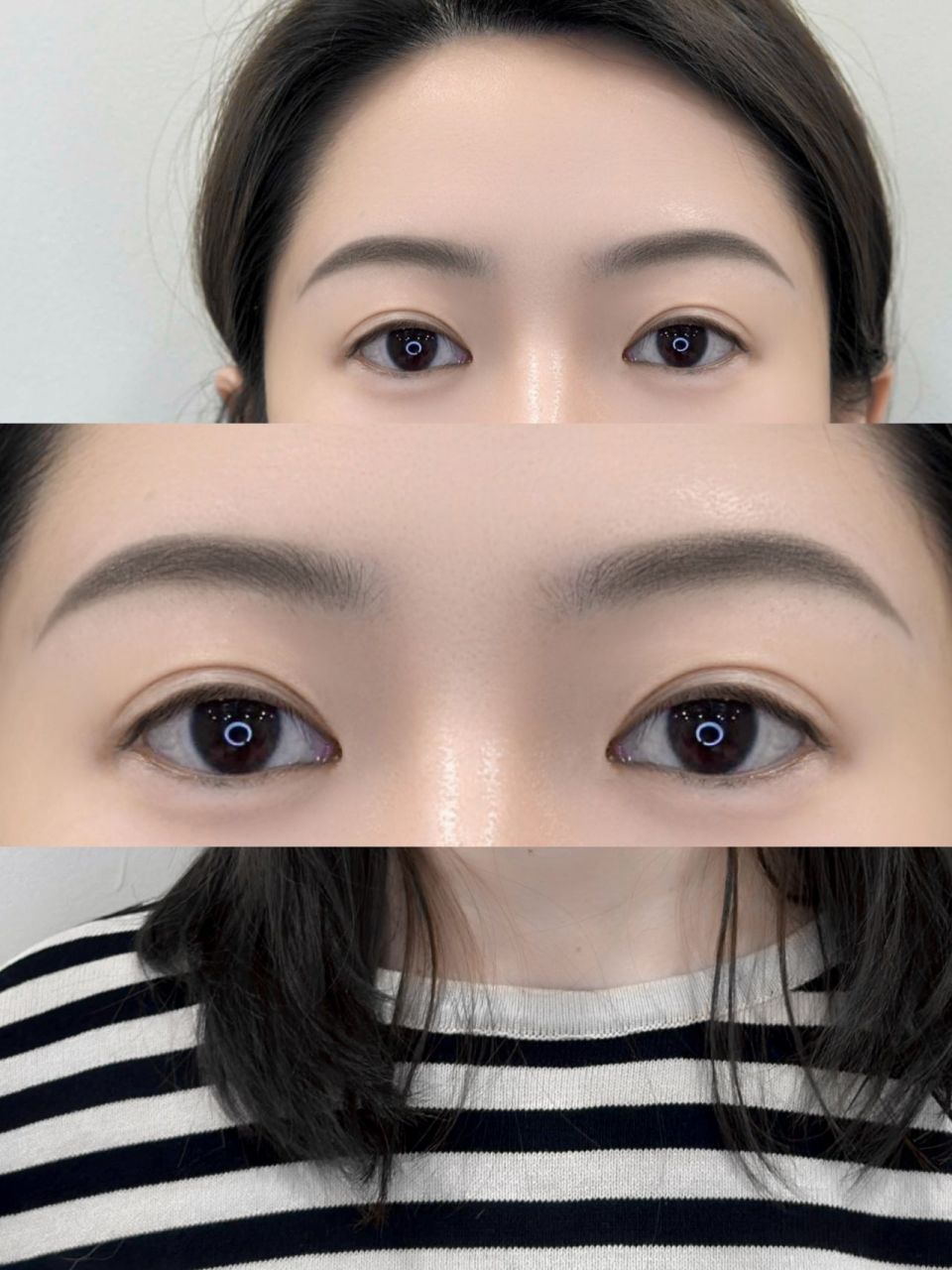 小姐姐脸型偏圆想要一款显瘦的眉型,她的原生眉毛有些八字眉,眉头