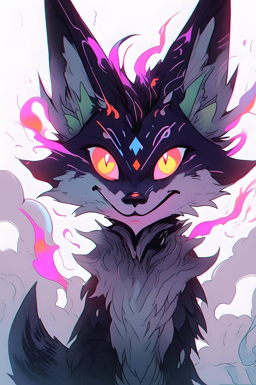 黑色狐狸,#二次元##黑狐精##幻想##图片##动漫头像和壁纸