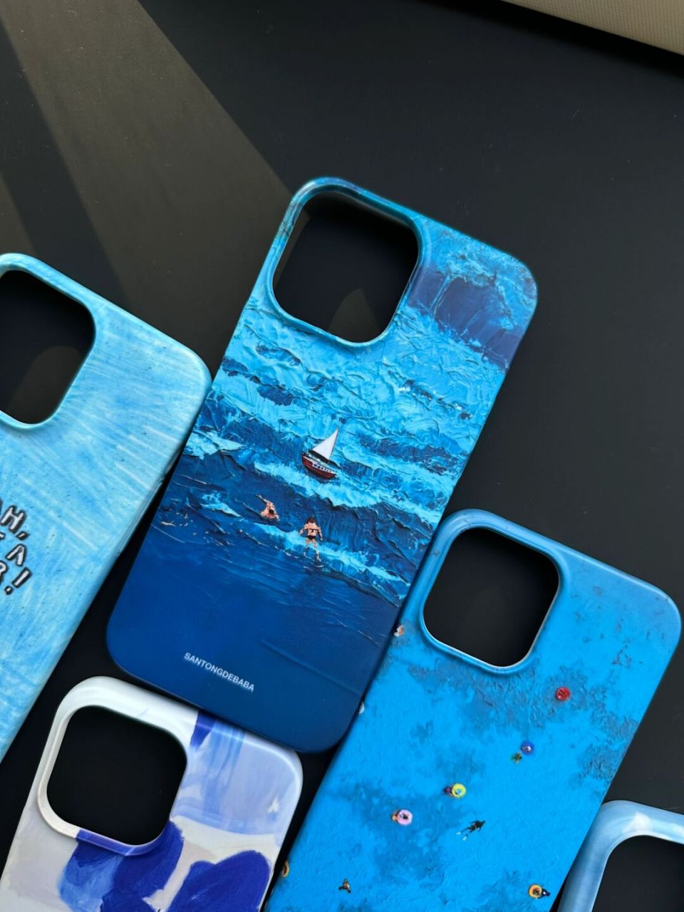 蓝色系手机壳合集  以下是蓝色系手机壳的合集:  复古海报风格冰淇淋