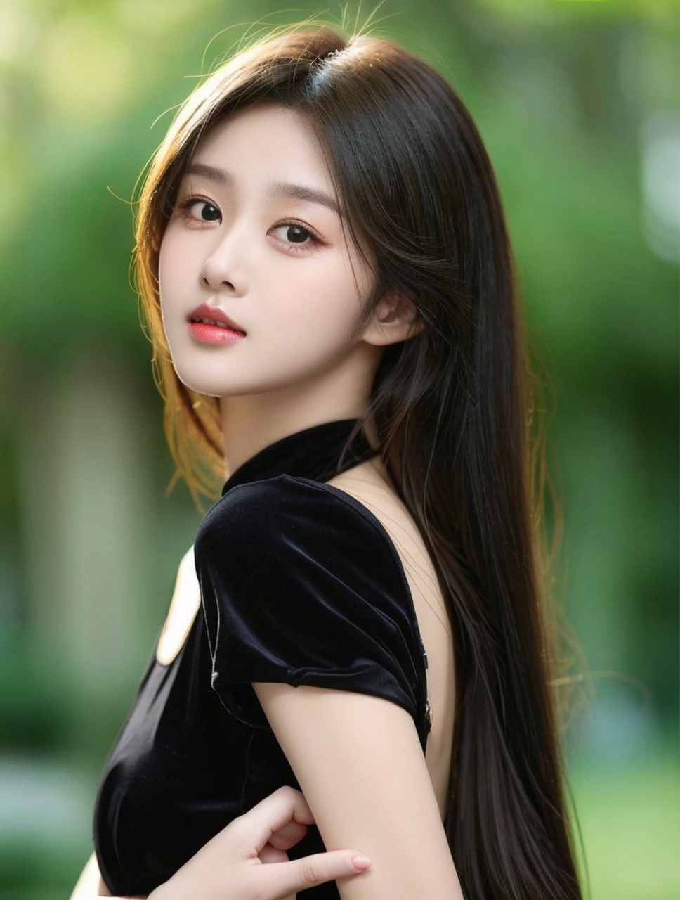 长发气质美女写真艺术照,白净少女高清壁纸#美女# #养眼女神