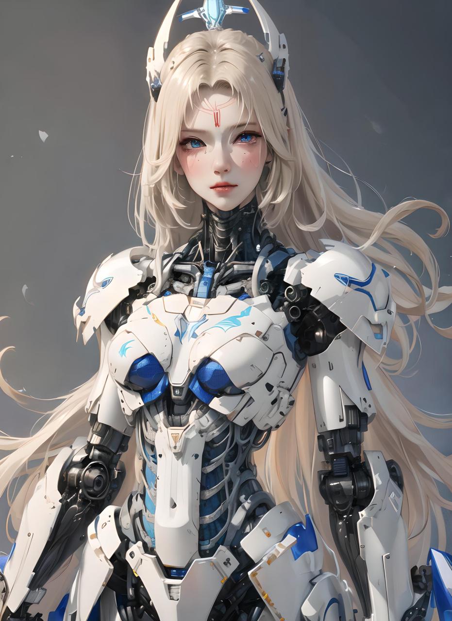 动漫壁纸--机甲风系列(8) 二次元国漫风下英姿飒爽的金发机甲美女