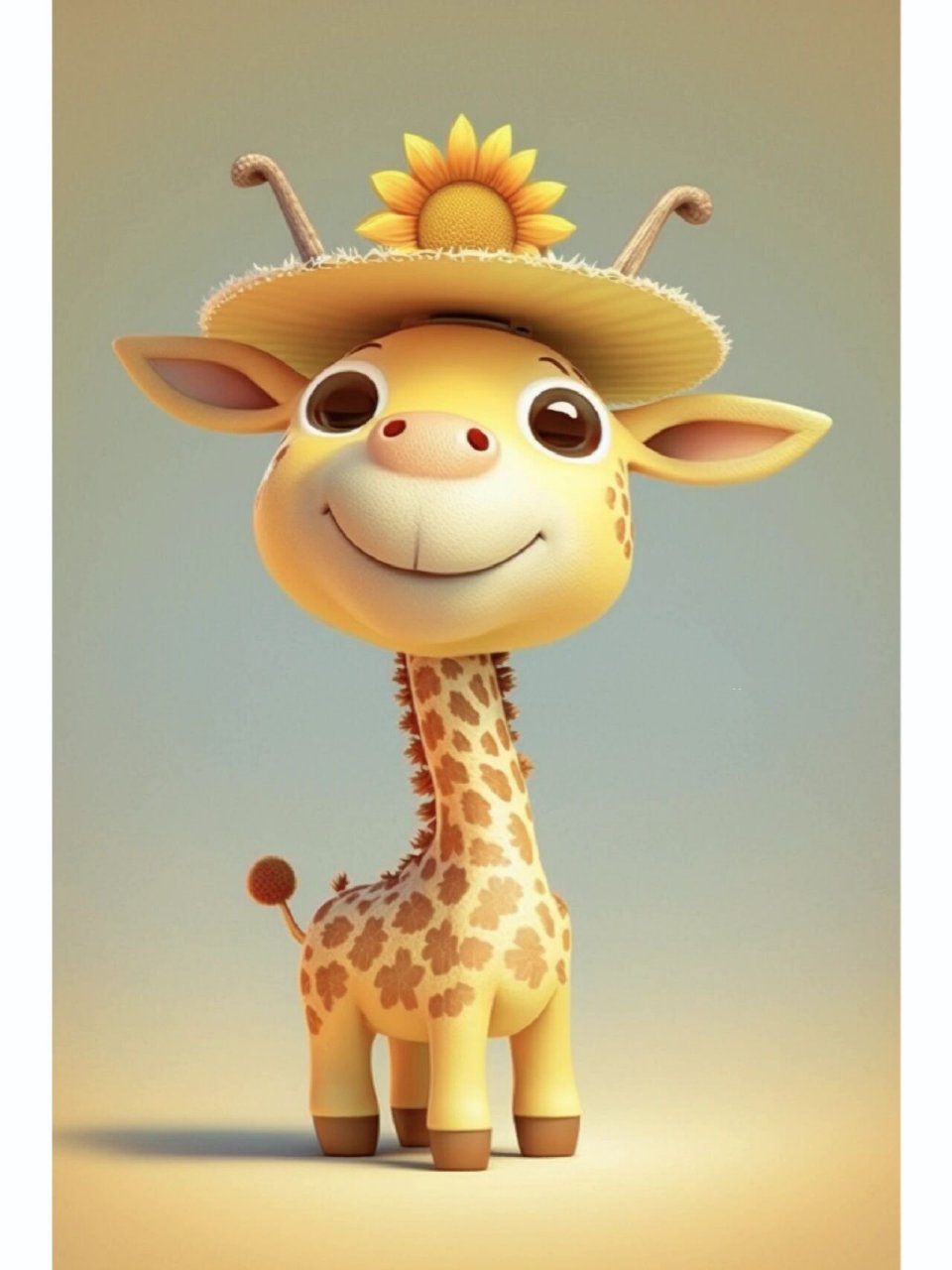 可爱呆萌长颈鹿,幸福的微笑