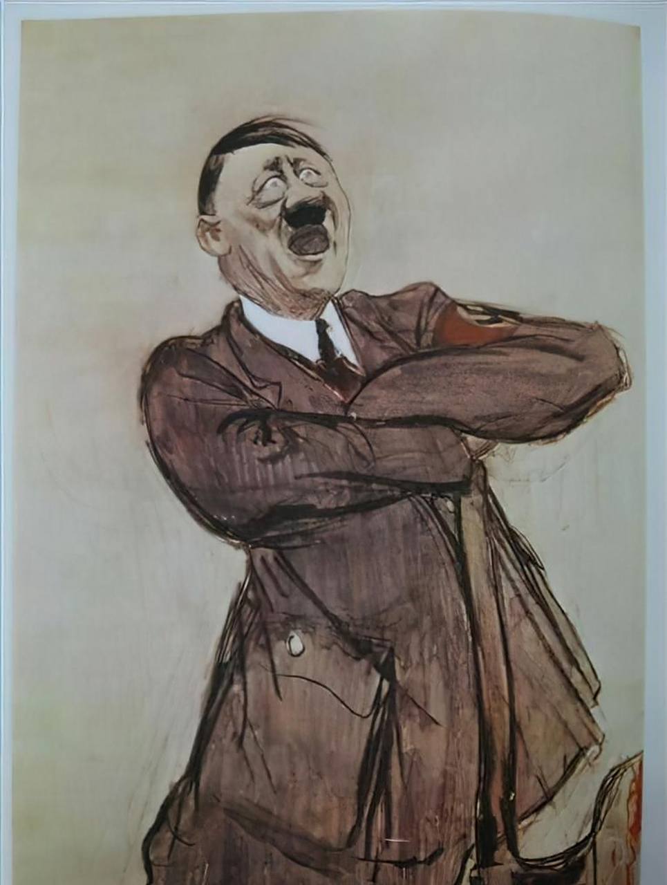 二战时期,苏联画的纳粹德国代表人讽刺漫画,竟然把戈林画的这么胖?