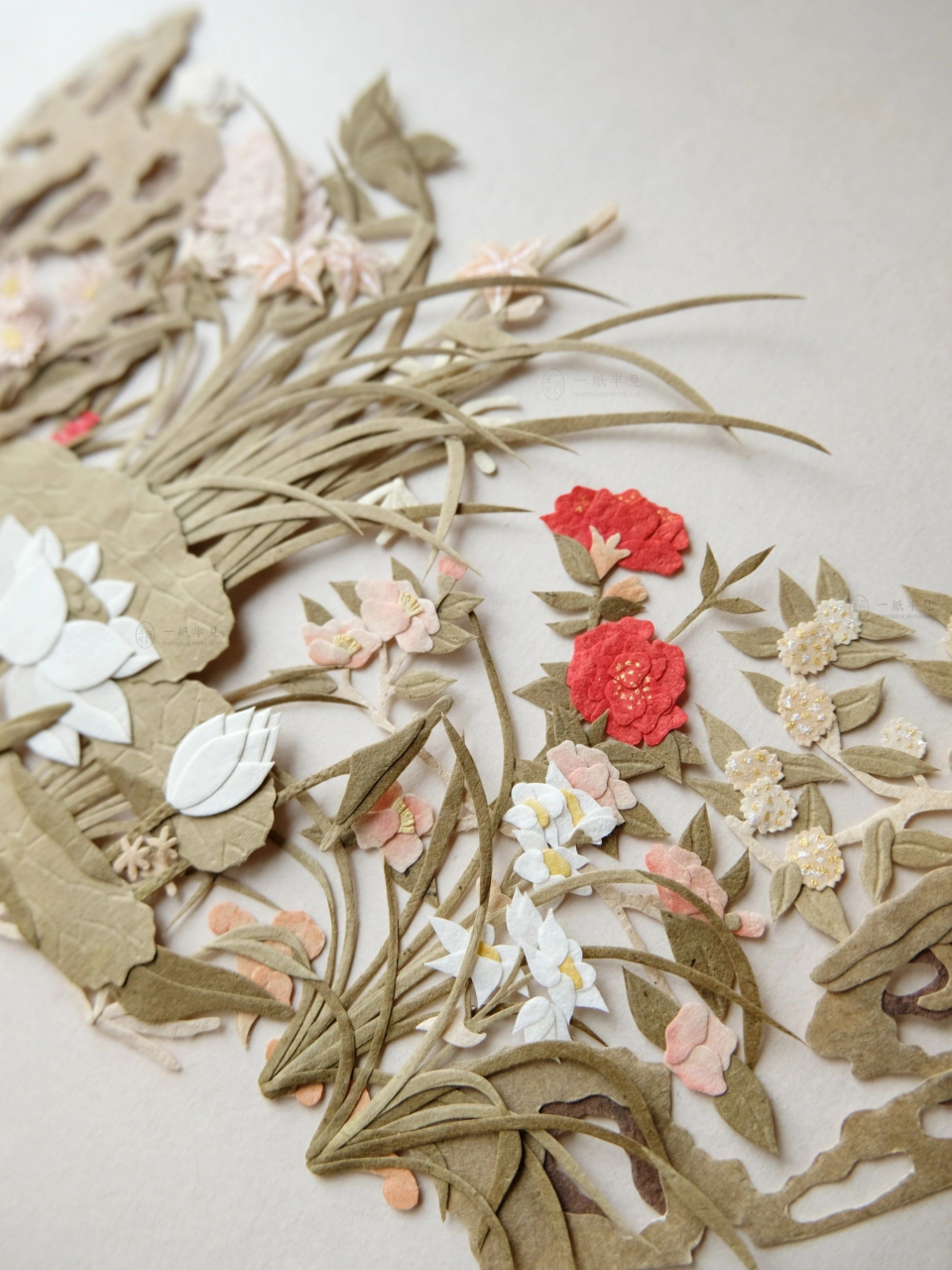 纸艺/国风花卉  纸艺继续制作中～ 这次是具有传统韵味的花卉纸艺