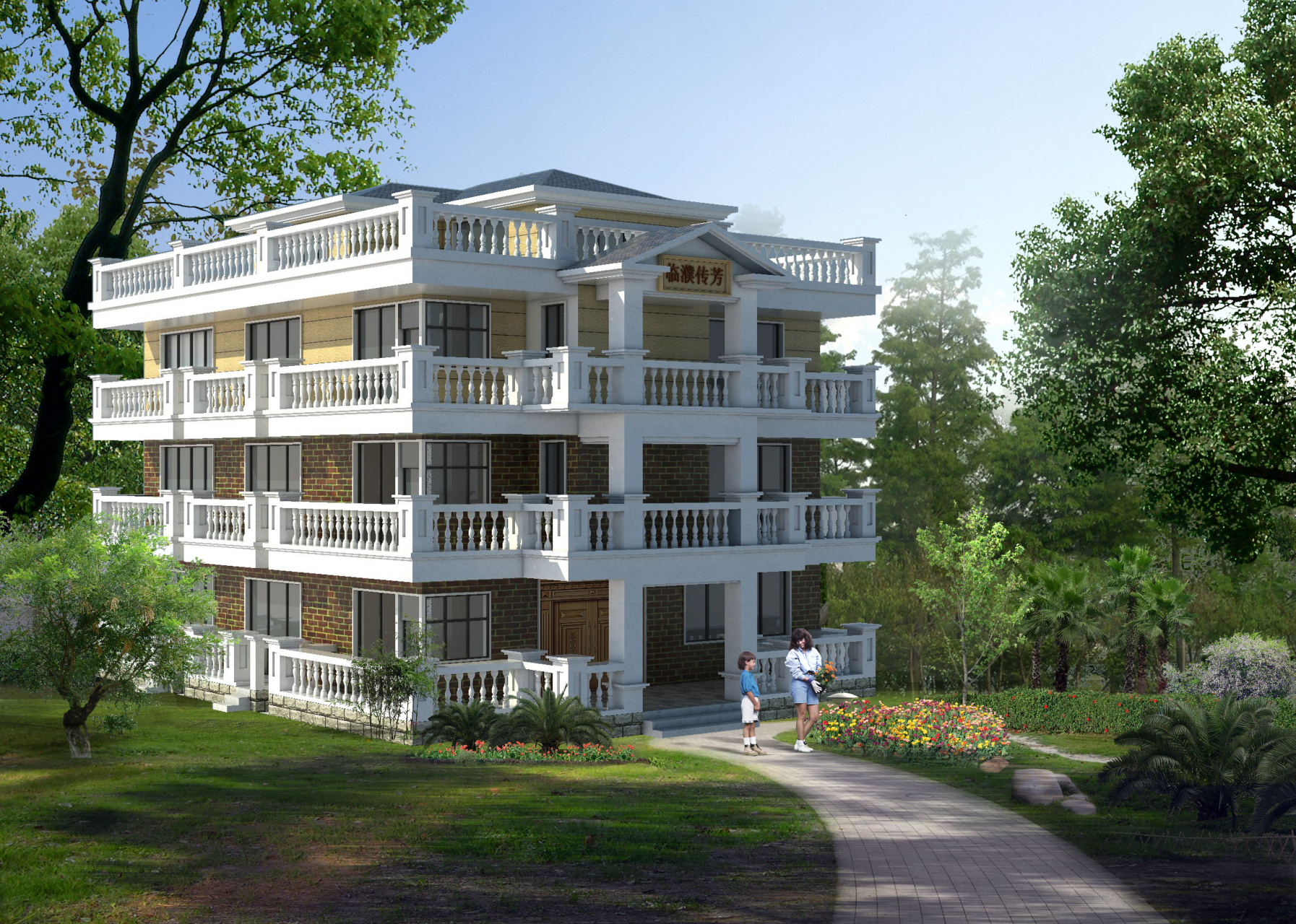 福建晋江农村自建房别墅设计案例赏析【cjl0103】  本款为四层别墅