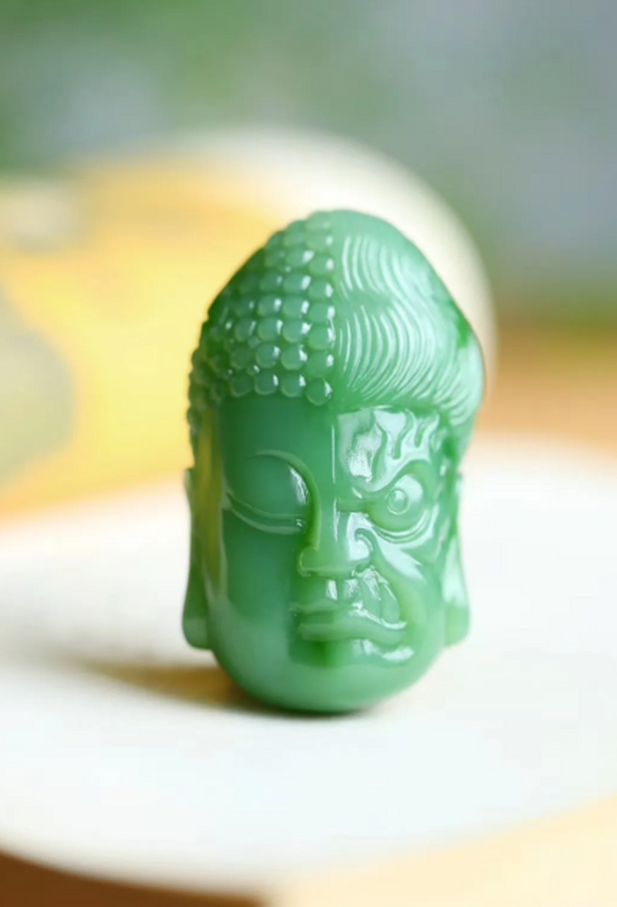 点击头像看直播##和田玉#和田玉碧玉佛魔一念之间挂件吊坠,老坑料