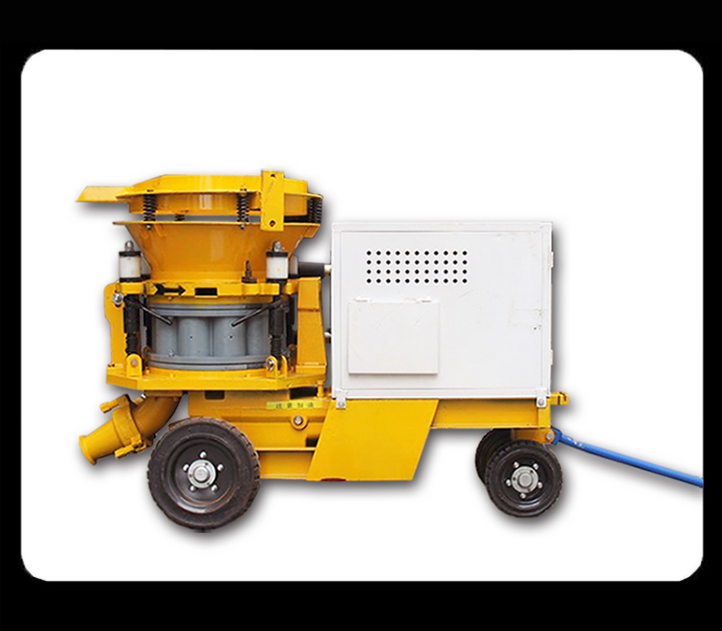 湿式混凝土喷浆机又称为混凝土湿喷机,采用湿喷工艺,喷射混凝土作业